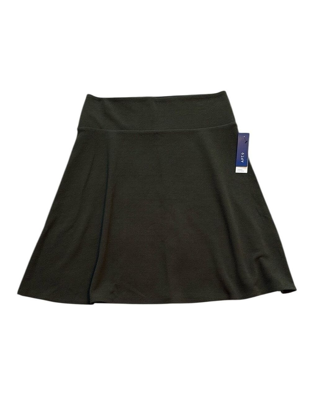 Apt. 9 A-Line Skirt Knee Length Tummy Control Olive Green Size L New